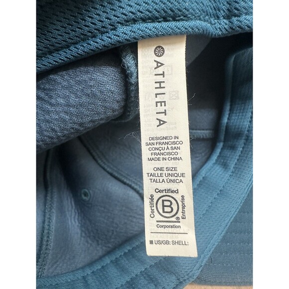 Athleta Women's One Size Blue TRIUMPH Kinetic Baseball Cap Sardinia Blue Knit - Picture 7 of 7